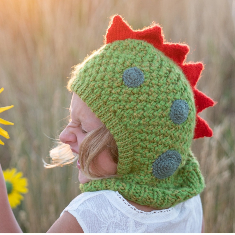 Knit Dinosaur Hat for Kids | One Size | Fits 3-6 years